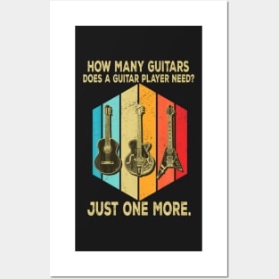 How Many Guitars Vintage Design Posters and Art